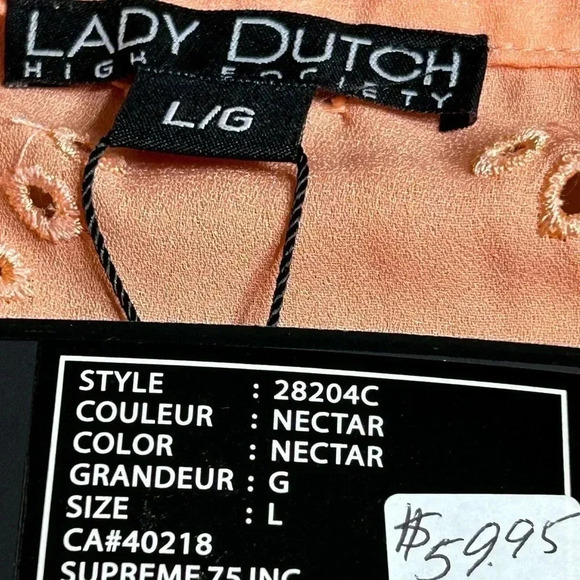 LADY DUTCH HIGH SOCIETY sleeveless peach blouse , sz SM and LG . Long fringes - Picture 14 of 16